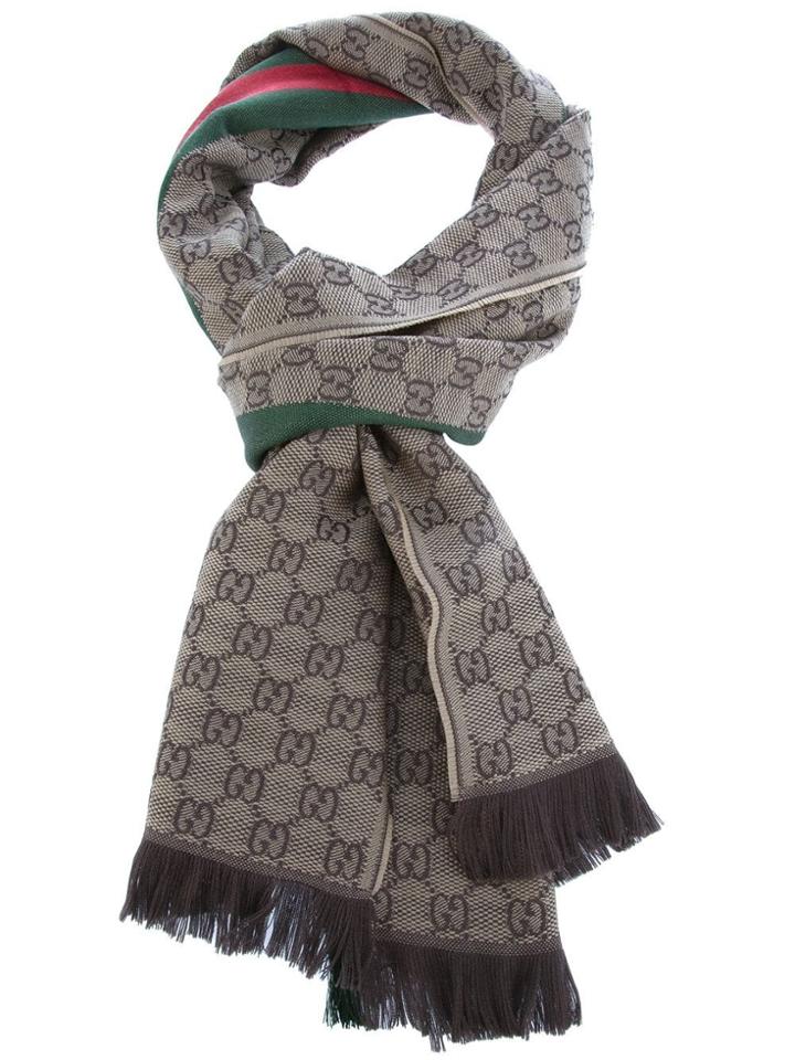 Gucci Logo Embellished Scarf - Brown