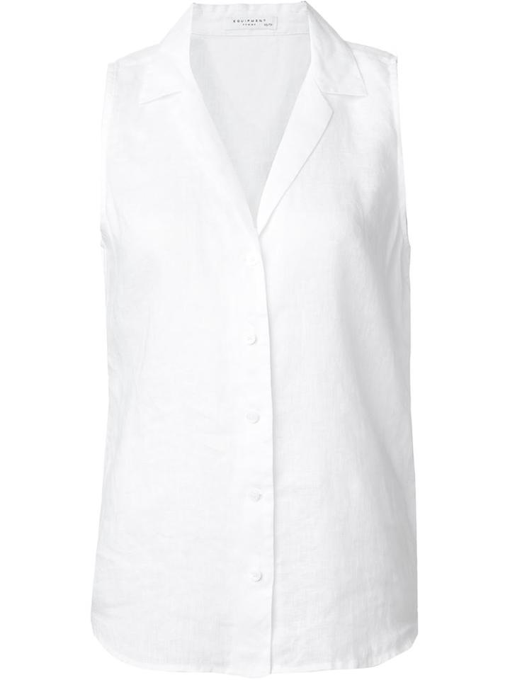Equipment Sleeveless Shirt, Women's, Size: S, White, Linen/flax