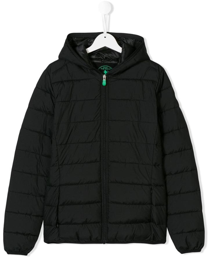 Save The Duck Kids Teen Hooded Padded Jacket - Black
