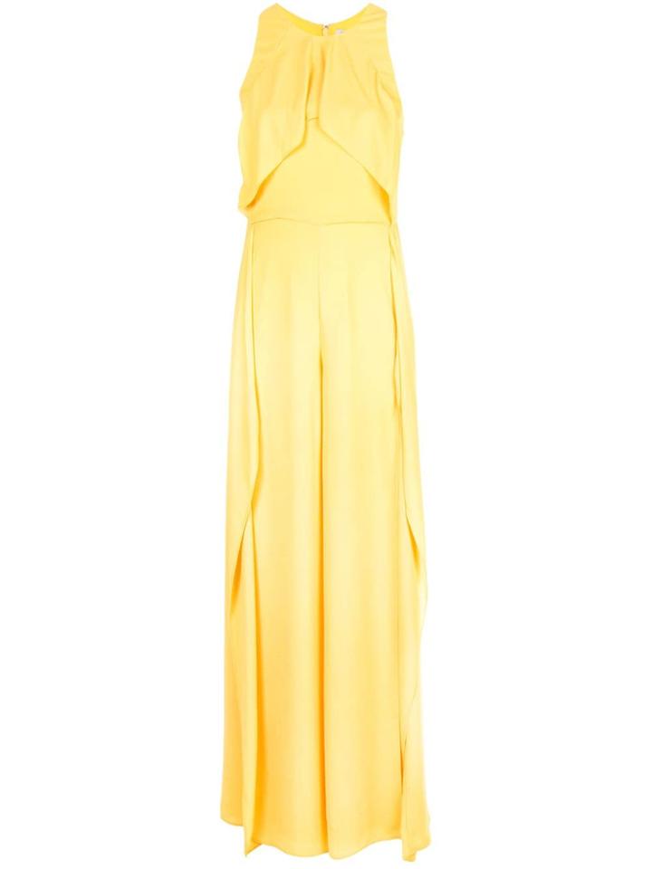 Halston Heritage Layered Halter Gown - Yellow