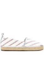 Karl Lagerfeld Kamini Stripe Logo Espadrilles - White