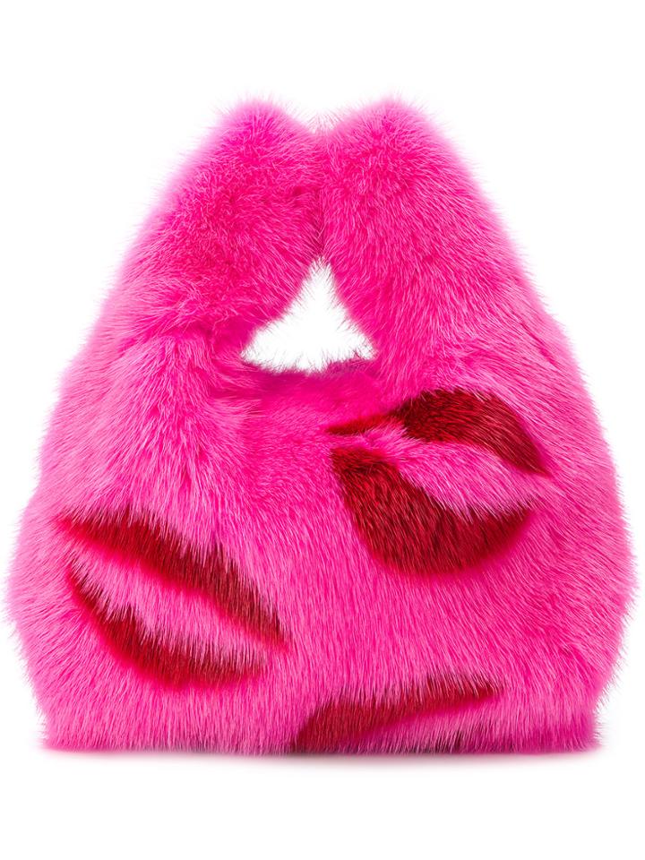 Simonetta Ravizza Mini Furrissima Lip Bag - Pink & Purple
