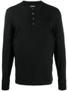 Tom Ford Half-button Long-sleeve T-shirt - Black
