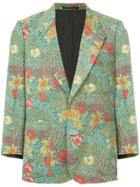 Yohji Yamamoto Vintage Floral Fitted Blazer - Green