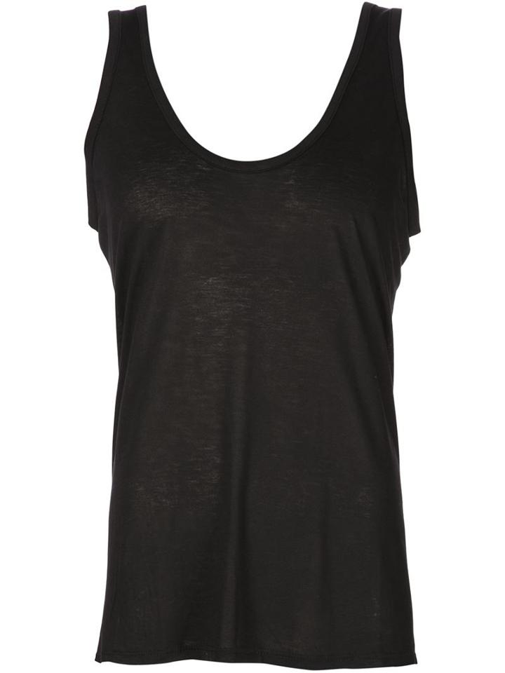 The Row Scoop Neck Tank Top, Women's, Size: S, Black, Viscose