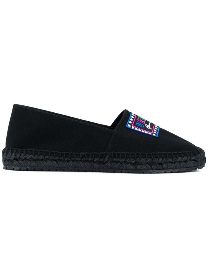 Versus Logo Patch Espadrilles - Black