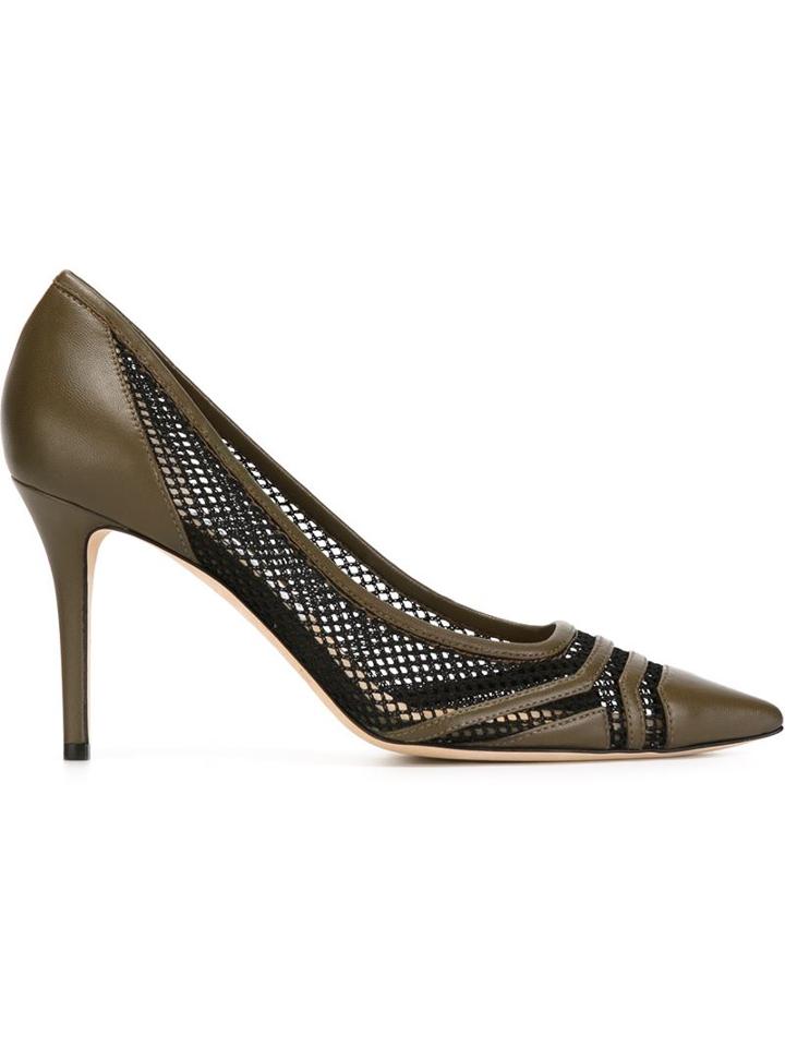 Jimmy Choo Hettie Pumps, Women's, Size: 39, Green, Leather/polyester