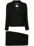 Chanel Pre-owned Double Breasted Slim Skirt Suit - Black