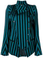 Ann Demeulemeester Deconstructed Striped Jacket - Black