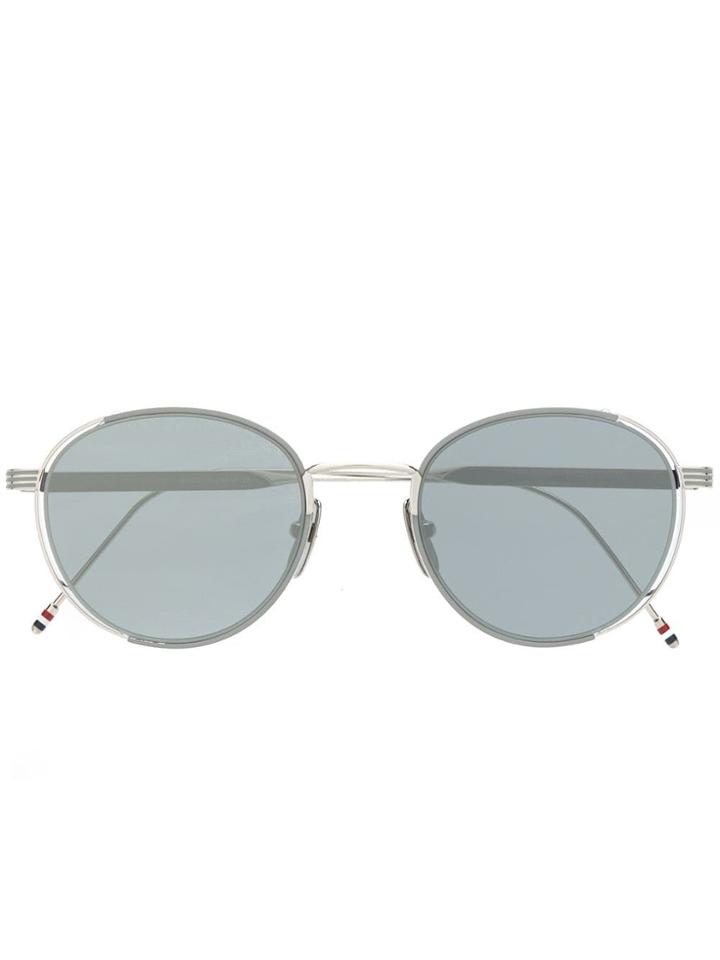 Thom Browne Eyewear Round Framed Glasses - Silver