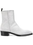 Alexander Mcqueen Zipped Ankle Boots - Silver