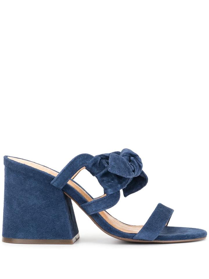 Schutz Chunky Heel Mules - Blue