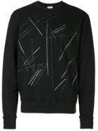 Saint Laurent Scratch Print Sweatshirt - Black