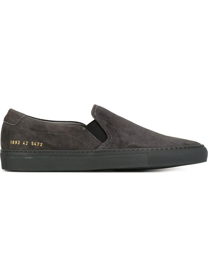 Common Projects Slip-on Sneakers, Men's, Size: 43, Grey, Leather/rubber/suede