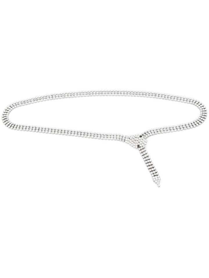 Kate Cate Embellished Snake Belt - Metallic