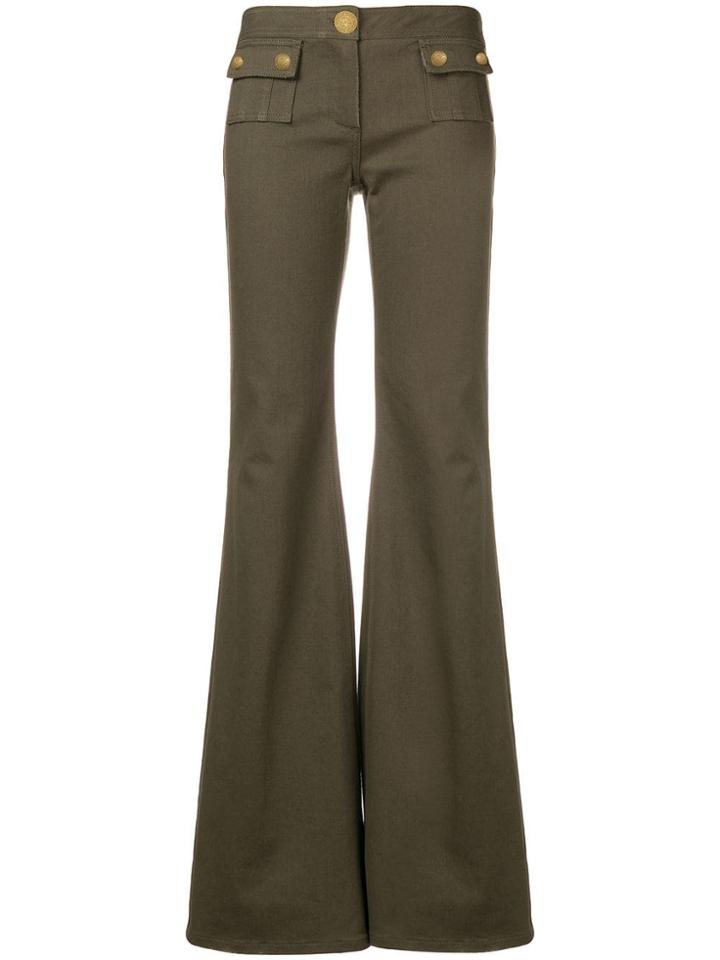 Balmain Low-rise Flared Jeans - Green