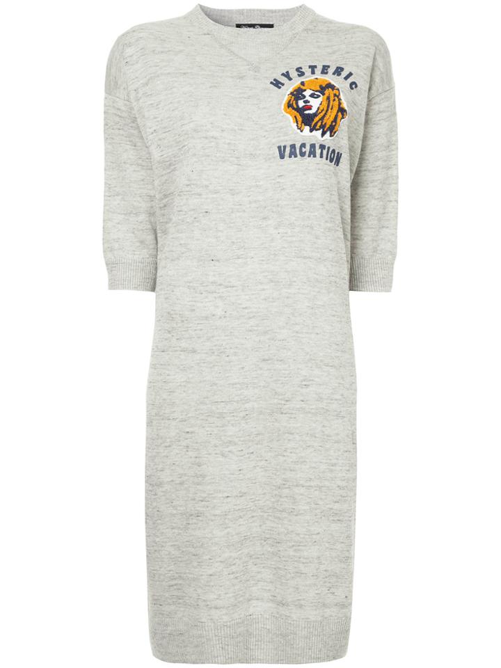 Hysteric Glamour Logo Print T-shirt Dress - Grey