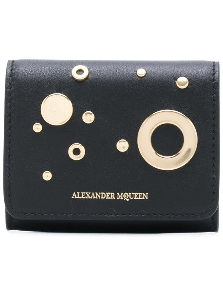 Alexander Mcqueen Eyelet And Stud Coin Purse - Black