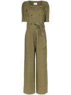 Lisa Marie Fernandez Diana Linen Wide Leg Jumpsuit - Green