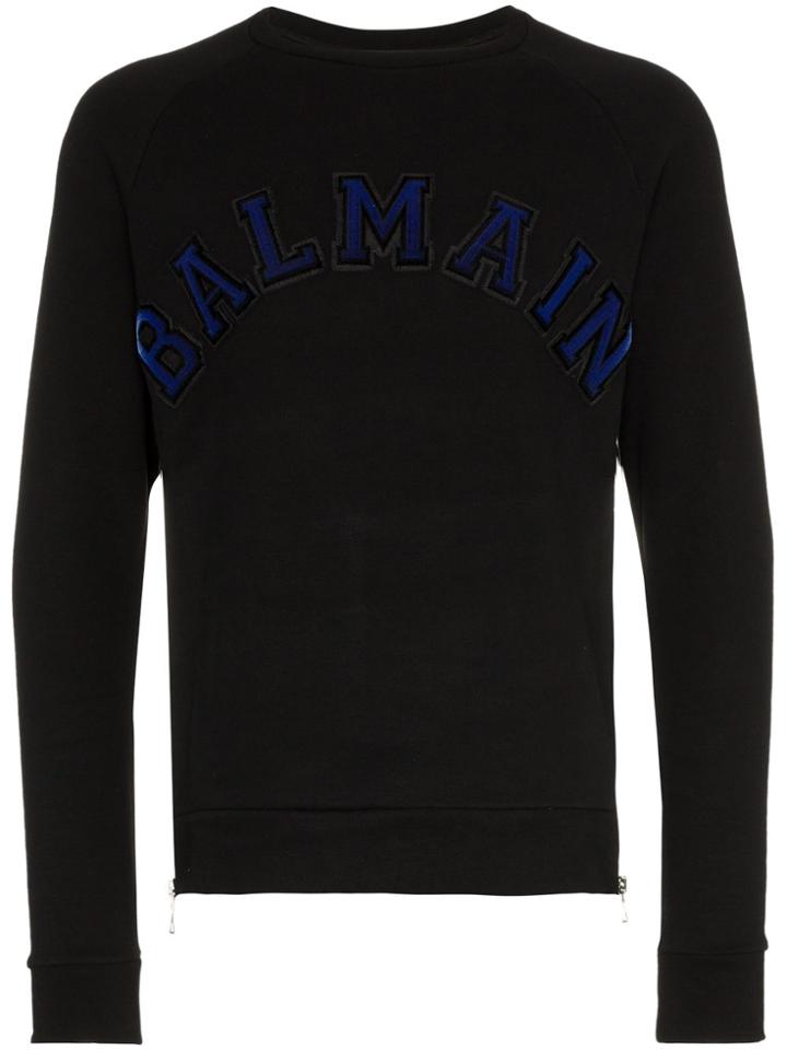 Balmain Balm Logo Zip Crw Swt Blk - Black