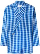 Sunnei Wrap-front Checked Shirt - Blue