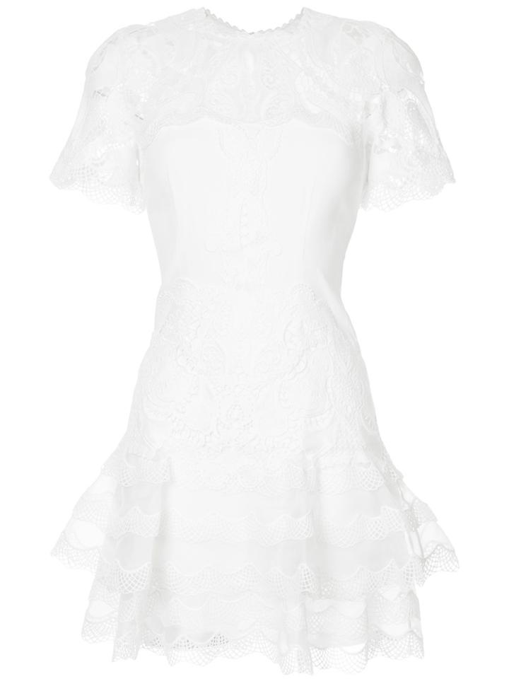 Jonathan Simkhai Lace-embroidered Fitted Dress - White