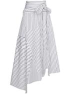 Jw Anderson Striped Asymmetrical Maxi Skirt - White