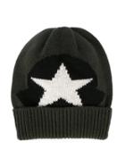 Moncler Kids Star Logo Knit Beanie, Boy's, Size: 52 Cm, Green