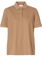 Burberry Monogram Motif Cotton Piqué Polo Shirt - Neutrals