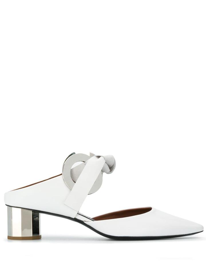 Proenza Schouler Grommet Block Heel Mules - White