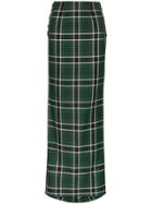 Rosie Assoulin Bow-embellished Checked Maxi Skirt - Green