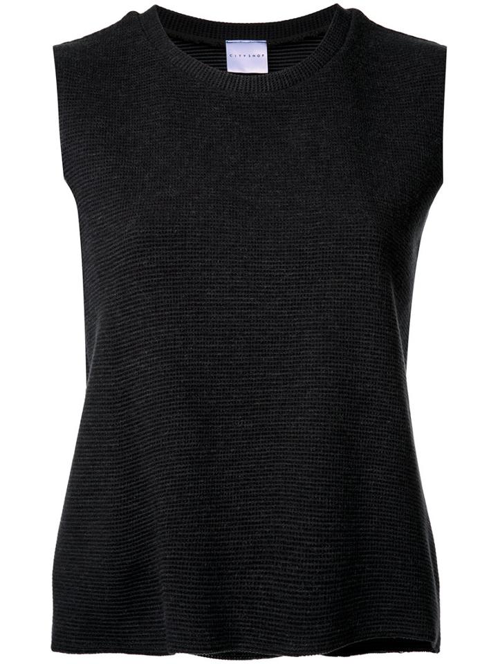 Cityshop Crew Neck Tank Top, Women's, Grey, Acrylic/nylon/polyurethane/wool