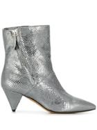 The Seller Pointed Metallic Sheen Boots - Silver