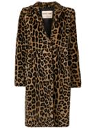 Roberto Cavalli Single Breasted Leopard Print Coat - Brown