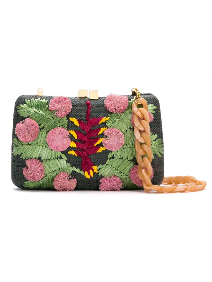 Serpui Embroidered Clutch - Grey