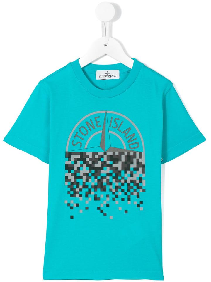 Stone Island Kids - Logo Print T-shirt - Kids - Cotton - 3 Yrs, Toddler Boy's, Blue