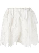 Rochas Floral Guipure Lace Shorts, Women's, Size: 38, White, Silk