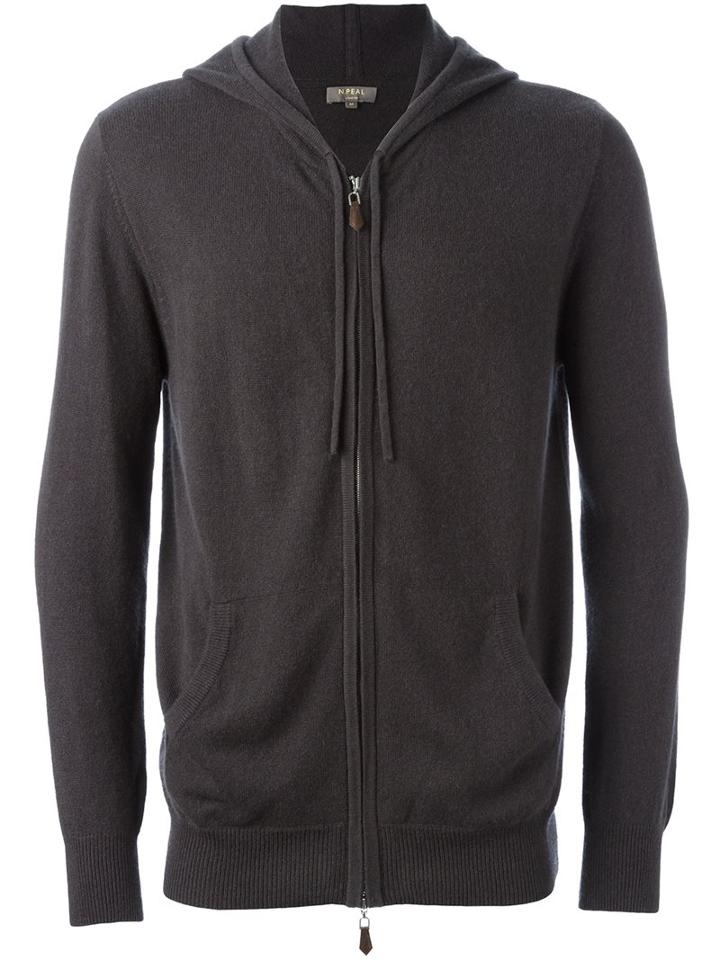 N.peal Zipped Hoodie, Men's, Size: Medium, Grey, Cashmere