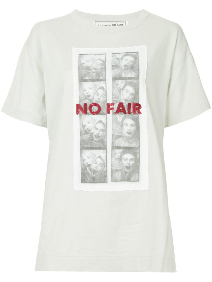Tu Es Mon Trésor No Fair Big T-shirt - Grey
