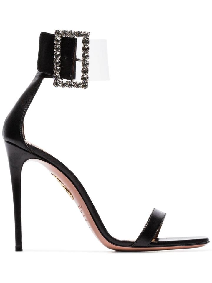 Aquazzura Black Casablanca 105 Pvc And Leather Sandals