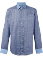 Etro Geometric Print Shirt, Men's, Size: 40, Blue, Cotton