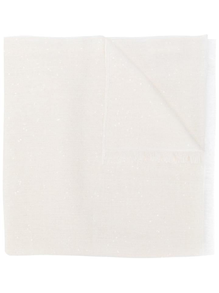 Brunello Cucinelli Frayed-hem Oversized Scarf - White