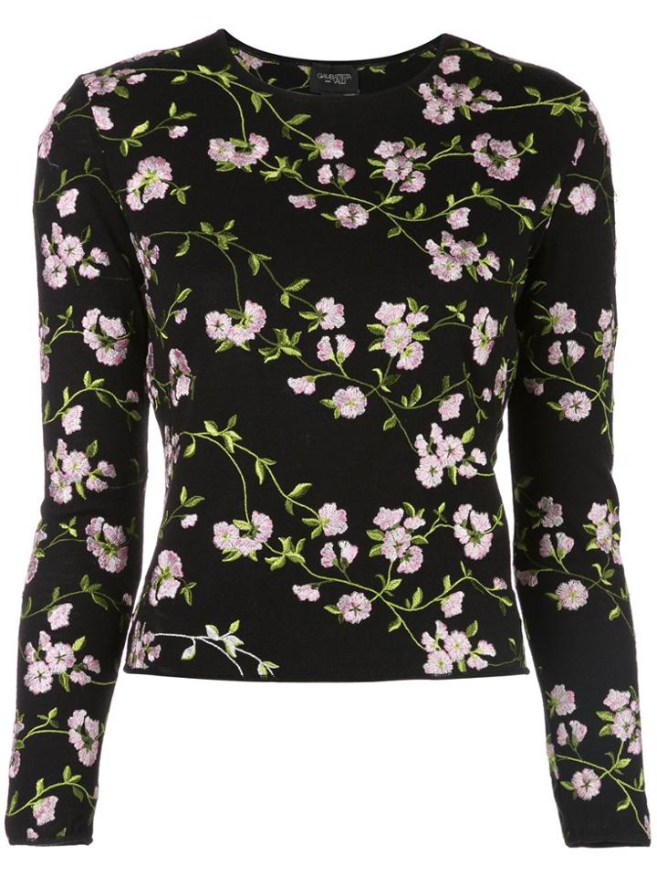 Giambattista Valli Floral Long-sleeve Sweater - Black