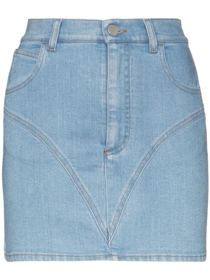 Alessandra Rich Fitted Denim Mini Skirt - Blue