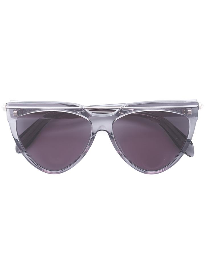 Alexander Mcqueen Eyewear Teardrop Aviator Sunglasses - Black