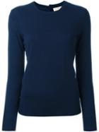 Tory Burch Crew Neck Jumper, Women's, Size: Small, Blue, Cashmere