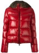 Duvetica Fur Trimmed Jacket, Women's, Size: 44, Red, Feather Down/polyamide/raccoon Dog