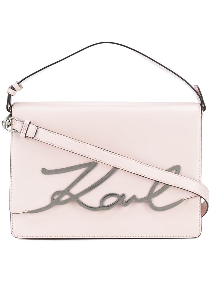 Karl Lagerfeld K/signature Shoulder Bag - Pink & Purple