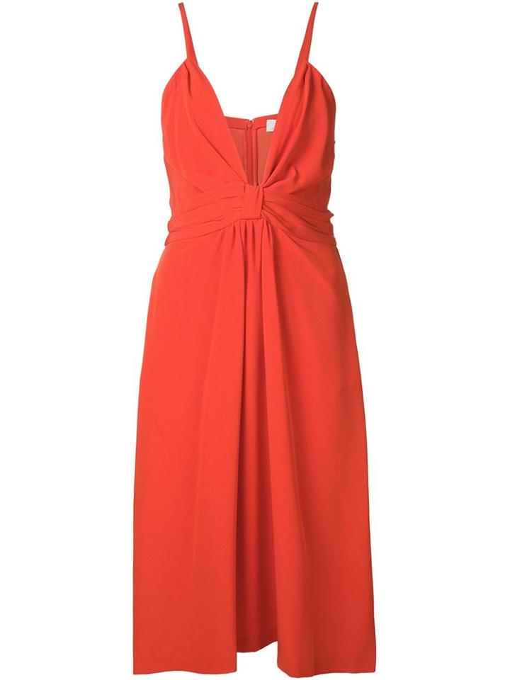 Fleur Du Mal V-neck Dress, Women's, Size: 2, Red, Silk