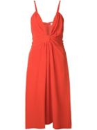Fleur Du Mal V-neck Dress, Women's, Size: 2, Red, Silk